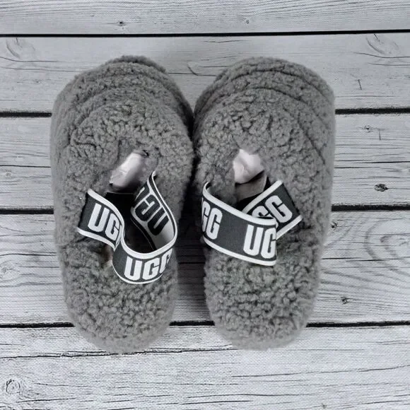 UGG Australia Fluff Yeah Women's Size 5 US Gray Slide Slingback Sandals - Picture 4 of 10